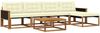 vidaXL Outdoor-Sofagarnitur mit Kissen 6 pcs Natur und Creme 3381366 Bild 2