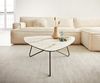 Couchtisch Ekrem 88x85 cm Keramik Calacatta Luxe Weiß-Gold-Grau Hairpin rund Metall Effektfinish Titan Bild 2