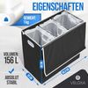 Wäschekorb mit 3 Fächern 156 L – Wäschesammler mit Deckel & Magnetverschluss Schwarz Bild 3