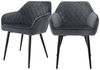 ML-DESIGN Stuhl Esszimmerstühle mit Rücken- & Armlehne moderne Design Küchenstühle (Komplett-Set, 2 St), Polsterstuhl Esstischstühle 2er Set Küchenstuhl Samt Anthrazit Bild 2