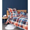 Janine Design Feinbiber Bettwäsche Davos 65077-01 rot orange blau 1 Bettbezug 155x220 cm + 1 Kissenbezug 80x80 cm Bild 2