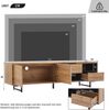 Merax Schrank für TV, mehrere Aufbewahrungsfunktionen, holzfarbene Spanplatte, offener Stauraum mit Leiterfächern, bietet Platz für bis zu 70-Zoll-TVs, 173 x 38 x 48 cm Bild 4