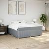 vidaXL Boxspringbett mit Matratze Hellgrau 200x200 cm Stoff 3285595 Bild 3