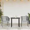 vidaXL 3-tlg. Garten-Essgruppe mit Kissen Grau Poly Rattan Glas 3334625 Bild 3