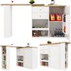 Drehbarer Bartisch (Hauptkörper 105 x 39 x 102 cm), mit 2 Schubladen und Schiebetürschrank, 3 Ebenen offener Stauraum, geeignet für Esszimmer/Arbeitszimmer/Wohnzimmer usw Bild 2