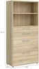 Dmora Kommode Ciudad, Wohnzimmerbuffet, Wohnzimmer-Sideboard, Moderne Küchen-Speisekammer, 89x40 h186 cm, Eiche Bild 3