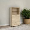 Dmora Kommode Ciudad, Wohnzimmerbuffet, Wohnzimmer-Sideboard, Moderne Küchen-Speisekammer, 89x40 h186 cm, Eiche Bild 2