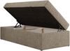 Boxspringbett 90x200 Polsterbett ZERO 90 Einzelbett ohne Kopfteil, inkl. Stauraum & Multipocket-Matratze, Hotelbett - Dunkelbeige Strukture - H4 - Topper T25 Bild 5