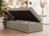 Boxspringbett 90x200 Polsterbett ZERO 90 Einzelbett ohne Kopfteil, inkl. Stauraum & Multipocket-Matratze, Hotelbett - Dunkelbeige Strukture - H4 - Topper T25 Bild 3