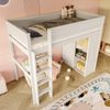 Hochbett 90x200 für Kinder, Kiefernholz, mit Kleiderschrank & Staufach, sicherer Leiter, platzsparendes Kinderbett für flexible Raumnutzung Bild 2
