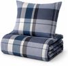Feinbiber Bettwäsche-Set für den Winter 2-teilig 135x200/80x80 cm Blau (Kariert) Bild 1