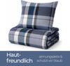Feinbiber Bettwäsche-Set für den Winter 2-teilig 135x200/80x80 cm Blau (Kariert) Bild 5