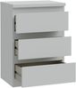 Forte EDMORE Kommode 40 45, moderner Nachttisch mit 3 Schubladen, Beistelltisch, Holzwerkstoff, Secret Grey, 41,8 cm breit x 61,5 cm hoch x 32,2 cm tief Bild 5