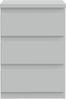 Forte EDMORE Kommode 40 45, moderner Nachttisch mit 3 Schubladen, Beistelltisch, Holzwerkstoff, Secret Grey, 41,8 cm breit x 61,5 cm hoch x 32,2 cm tief Bild 2