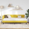 vidaXL Eckbettgestell mit Matratze mit Kopfteil 2 pcs Gelb Samt 3393914 Bild 3