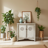 Asiatisches Schränkchen Hellgrau Kommode vintage Sideboard asiatisch Kolonial-Stil Antik-Stil Wandschrank orientalisch Fernost shabby-chic Landhaus Bild 2
