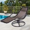 CASARIA® Sonnenliege, wetterfest, mit Armlehne, braun, 82 x 191 x 77 cm Bild 2