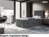 MEBLINI Boxspringbett LUKAS 100x200 cm mit Bettkasten - H3/Dunkelgrau Webstoff Gepolstert Einzelbett mit Topper & Bonellfederkern-Matratze - 100x200 Rechts Bild 2
