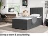 MEBLINI Boxspringbett LUKAS 100x200 cm mit Bettkasten - H3/Dunkelgrau Webstoff Gepolstert Einzelbett mit Topper & Bonellfederkern-Matratze - 100x200 Rechts Bild 4