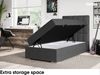 MEBLINI Boxspringbett LUKAS 100x200 cm mit Bettkasten - H3/Dunkelgrau Webstoff Gepolstert Einzelbett mit Topper & Bonellfederkern-Matratze - 100x200 Rechts Bild 5
