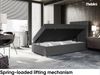 MEBLINI Boxspringbett LUKAS 100x200 cm mit Bettkasten - H3/Dunkelgrau Webstoff Gepolstert Einzelbett mit Topper & Bonellfederkern-Matratze - 100x200 Rechts Bild 3