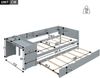 Bett 90×200 cm aus Kiefernholz mit Ausziehbett, Schreibtisch und drei Regalen, grau Bild 4