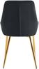 2er Set Esszimmerstuhl PUNAR - Samt Schwarz 50x53x86 cm Gold | Essstühle Esszimmerstühle Küchenstühle Wohnzimmerstühle Bild 4