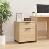 Rollcotainer MOSAB rollbar Sonoma-Eiche 45x38x54 cm | Nachttisch mit Rollen Aktenschrank rollbar kleiner Schubladenschrank Bild 2