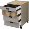 Rollcontainer Glenn, Holzwerkstoff, Braun, Grau, 45 x 66 x 55 cm Bild 4