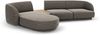 Micadoni Modulares Sofa Miley mit Recamiere 3-Sitzer Links Chenille Haga Grau Bild 3