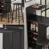 Bartisch-Set Naila Schwarz 121.5 x 40 cm mit 2 Hocker Vicco Bild 5