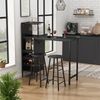 Bartisch-Set Naila Schwarz 121.5 x 40 cm mit 2 Hocker Vicco Bild 4