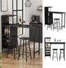 Bartisch-Set Naila Schwarz 121.5 x 40 cm mit 2 Hocker Vicco Bild 2