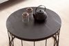 Couchtisch 60x60x36cm Mango Massivholz Metall Schwarz Rund Industrial Design Bild 5