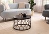 Couchtisch 60x60x36cm Mango Massivholz Metall Schwarz Rund Industrial Design Bild 3