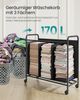 SONGMICS Wäschekorb mit Rollen, Wäschesammler 3 Fächer, 170 L Wäschesortierer, beweglicher Wäschewagen, 5 Etiketten, für Waschküche, Schlafzimmer, Badezimmer, tintenschwarz RLSDE330B01 Bild 2