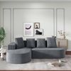Flieks L-Form Sofa, Ecksofa Wolkensofa modular knochenlos & voll komprimiert, mit runden Liegestühlen & Tiefsitzen, Cord, Grau Bild 2