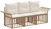 vidaXL Outdoor-Sofagarnitur 3 pcs Natürlich und Cremweiß Polyester 3437634 Bild 2