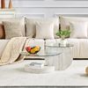 i@home Glastisch Italienischer zweischichtiger Couchtisch (1 Tisch), hochwertiges MDF-Material, eine Vielzahl von Farbenauswahlen Bild 5
