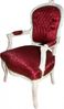 Casa Padrino Barock Salon Stuhl Bordeaux Rot Muster / Antik Weiss - Stühle Möbel Bild 2