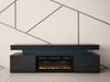 Mirjan24 'EF 2D Serkuzo' TV-Lowboard mit Kamin, MDF schwarz (hochglanz/matt), 59 x 41 x 190 cm Bild 3