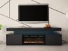Mirjan24 'EF 2D Serkuzo' TV-Lowboard mit Kamin, MDF schwarz (hochglanz/matt), 59 x 41 x 190 cm Bild 2