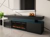 Mirjan24 'EF 2D Serkuzo' TV-Lowboard mit Kamin, MDF schwarz (hochglanz/matt), 59 x 41 x 190 cm Bild 4