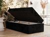 Boxspringbett 90x200 Polsterbett ZERO 90 Einzelbett ohne Kopfteil, inkl. Stauraum & Multipocket-Matratze, Hotelbett - Schwarz Cordstoff - H3 - Topper T25 Bild 3