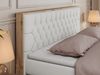 Boxspringbett AMORE KING, Doppelbett mit Multipocket-Matratze, Polsterbett mit Kopfstütze - 200 x 200 cm - Weiß Kunstleder - H3 Bild 3