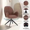 Esszimmerstühle Drehbar 6 Stühle für den Esstisch Küchenstühle mit Armlehne Bouclé Leder Braun Polsterstühle Sessel Bild 4