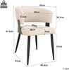 Merax Esszimmerstuhl(Set, 2 St), 2er Set,Schminkstuhl Frisiertisch Ergonomischer Stuhl, Leichter Luxusstuhl Gebogene Rückenlehne, Flanell, Beige Bild 4