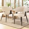 Merax Esszimmerstuhl(Set, 2 St), 2er Set,Schminkstuhl Frisiertisch Ergonomischer Stuhl, Leichter Luxusstuhl Gebogene Rückenlehne, Flanell, Beige Bild 2