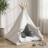 vidaXL Haustier-Tipi mit Kissen Weiß 40 x 40 x 50 cm Polyester 42020252 Bild 3