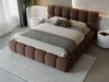 GRAINGOLD Modo Polsterbett 200x200, Doppelbett mit Kopfteil, groß Stauraum, Velour-Stoff, Braun Bild 3